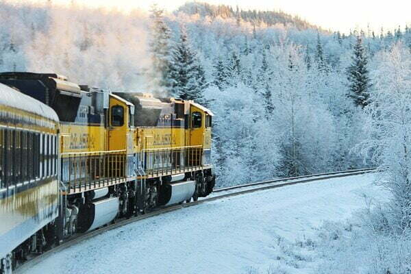 Train in snow